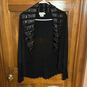 Adore Black Textured Knit Cardigan